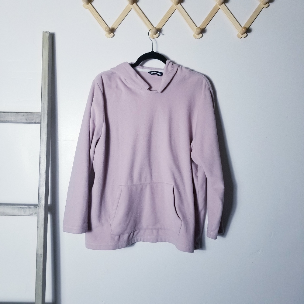 LANDS END LIGHT PINK SOFT HOODIE 1X